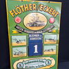 Flöther / Eckert Landmaschinen - Maschinenfabrik Hofmann & Sohn  (Vorkriegsblechschild mit Kalenderfach und Originalkalender)
