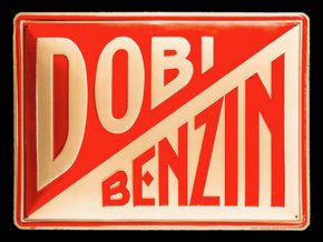 Dobi Benzin Blechschild 36x49 cm um 1915