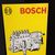 4 Bosch Blechschilder Zündkerze, Scheinwerfer, Batterie, Motorblock um 1960/70