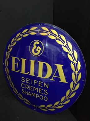 Elida Emailschild - Seifen - Cremes - Shampoo rund um 1930/50