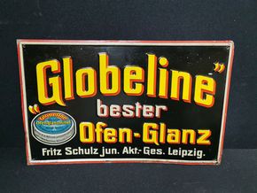 Globelin bester Ofenglanz - Blechschild aus der Zeit um 1910 (Fantastische Erhaltung)