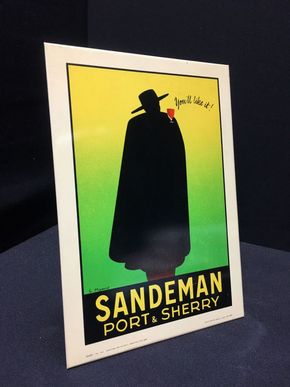 Sandeman „Don“ - Port und Cherry Blechaufsteller von 1951