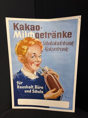 Kakao Milchgetränke Kleinplakat 41 x 30 cm um 1955