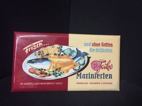 Feiko - Marinierte Fisch-Feinkost - Nürnberg -  Semiglasschild um 1955