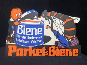 Parket Biene - Feinste Boden- und Linoleum Wichse - Pappaufsteller um 1930