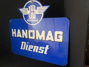 Hanomag Dienst XXL Emailschild - D um 1950