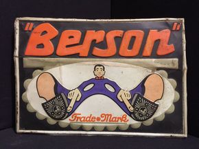 Berson Schuhsohlen Trademark Blechschild ( um 1925 )
