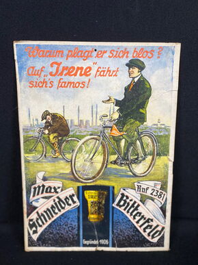 Max Schneider Fahrräder - Irene  - Bitterfeld 33 x 24 cm ewiger Kalender um 1910/15