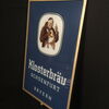 Klosterbräu Ochsenfurt Bayern - Glasschild Bierschild im Metall-Rahmen - D um 1950