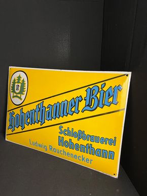 Hohenthanner Bier Emailleschild Niederbayern 60 x 40 cm um 1930/50