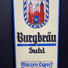 Burgbräu Suhl - Märzen-Export Burgbräu-Hell (Emailleschild im Originalrahmen um 1930)