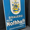 Brauerei Otto Nothhaft & Sohn / Abgekantetes Emailleschild um 1950