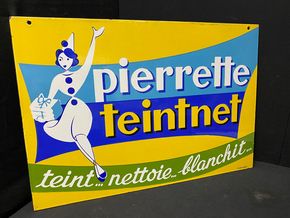 Pierette Teintnet (beidseitig emailliertes Schild um 1955)