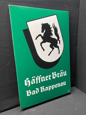 Häffner Bräu Bad Rappenau (Abgekantetes Emailleschild der 50er Jahre)