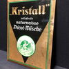 Kristall - Solideste naturweisse Tricot-Wäsche - Vorkriegsblechschild mit Semi-Glas-Überzug (A23)