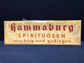 Hammaburg Spirituosen - Blechschild um 1950 (A52)
