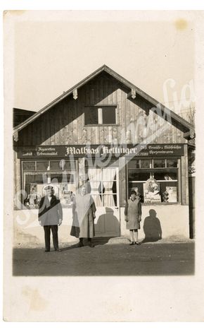 Postkarte mit altem Ladenlokal von Mathias Kettinger