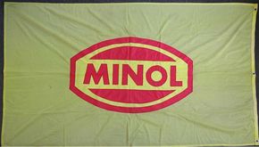 Minol Werbeflagge (Ca. 115 x 200 cm) der späten 60er Jahre