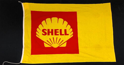 Shell Flagge mit belgischen Steuerstempel (XXL)