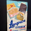 Langnese Eis Blechschild mit Werbung für Domino und Happen (Um 1960)