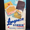 Langnese Eis Blechschild mit Werbung für Domino und Happen (Um 1960)