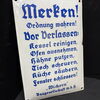 Merken - Ordnung wahren! (Gewölbtes Emailleschild um 1930)