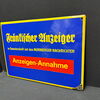 Fränkischer Anzeiger - Nürnberger Nachrichten (Emailleschild - Schräg abgekantet / 50er Jahre)