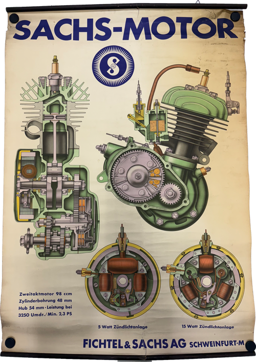 Fichtel und Sachs XL-Schauplakat - Sachs Motor - Aus der Zeit vor 1945