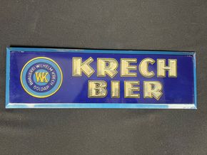 Brauerei Wilhelm Krech Goldap Blechschild  40 x 12 cm Prismenschrift