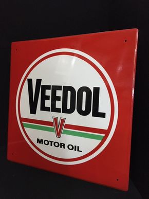 Veedol Motor Oil Emailschild mit 75 cm Kantenlänge - D um 1960