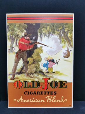 Old Joe Cigarettes Werbepappe aus der Zeit um 1950 