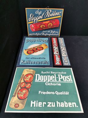 Bayrische Doppel-Post - Kaffeezusatz / Scheuers Doppel-Ritter / Kleines Reklamepaket (1930/1950)