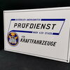 Kraftfahrzeuge Prüfdienst / Abgekantetes Emailleschild um 1955