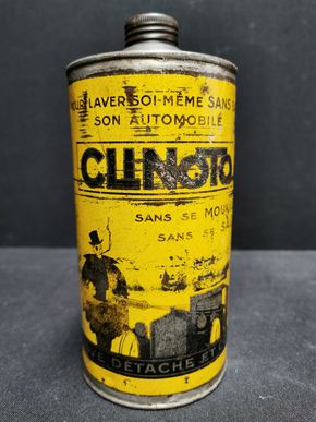 Clinoto - Historische Dose zum Thema Autopflege (1930/1950)