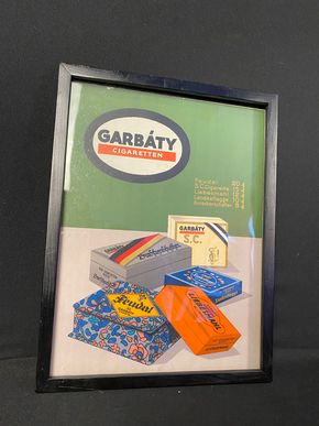 Garbaty Cigaretten Kleinplakat im Rahmen 32 x 42 cm um 1915