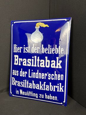 Brasiltabak Neuötting Emailschild Emailleschild - 40 x 30 cm - D um 1900/05