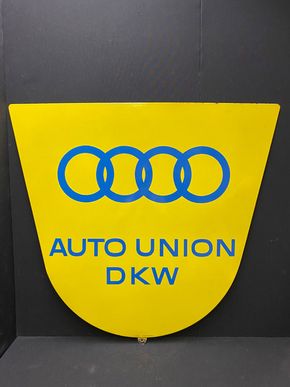 Auto Union - DKW / Emailschild aus der Zeit um 1950