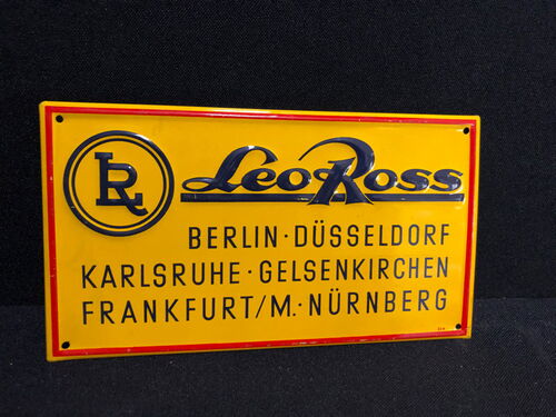 Leo Ross - Bau- & Eisenwaren (Hauptsitz Berlin) Türschild (50er Jahre)
