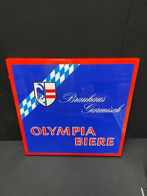 Brauhaus Garmisch - Olympia Biere (Emailleschild aus dem Archiv von Boos & Hahn)