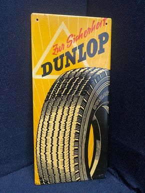 Zur Sicherheit Dunlop - Türschild Blechschild um 1930/50 