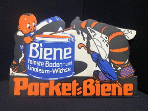 Parket Biene - Feinste Boden- und Linoleum Wichse - Pappaufsteller um 1930