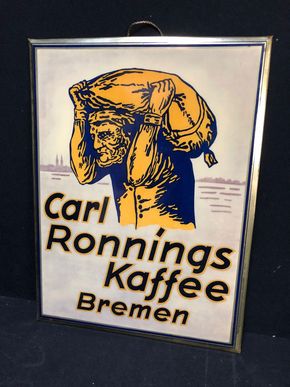 Rönning Kaffee Bremen - Blechschild mit Kunststoffüberzug (50er Jahre)