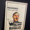 Giradenco vede e vince solo Wolsit comme Pirelli- Fahrrad Blechschild 24,3 x 34,5 cm - Italien um 1926