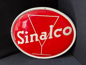 Sinalco Blechschild mit extrem stark gebördelten Rand (1950/1960)