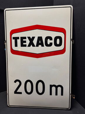 Texaco 200 m - Emailleschild 73 x 48 cm - Tankstelle - D um 1960