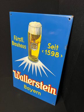 Wallerstein Biere - Fürstliches Brauhaus Bayern - Emailleschild  58 x 38 cm D - um 1950