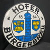 Hofer Bürgerbräu / Rundes und gewölbtes Schild aus der Zeit um 1920