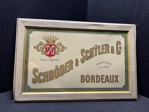 Schröder & Schyler Bordeaux Blechschild Wein Weinkellerei 58 x 38 cm - F um 1905/10