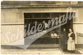 Postkarte mit Foto der alten Markt-Halle von Emma Nuppenau