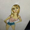 Pin-Up Druck im Originalrahmen (60er Jahre)